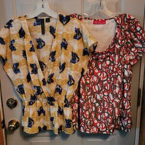 Lot of 2 Pretty Tops - Petticoat Alley & Elle - Size XS and Small